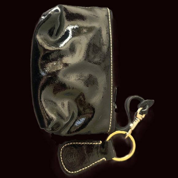 Dooney & Bourke Black Patten-Leather Florentine Wristlet with Bag Charm  NWOT - Picture 7 of 12